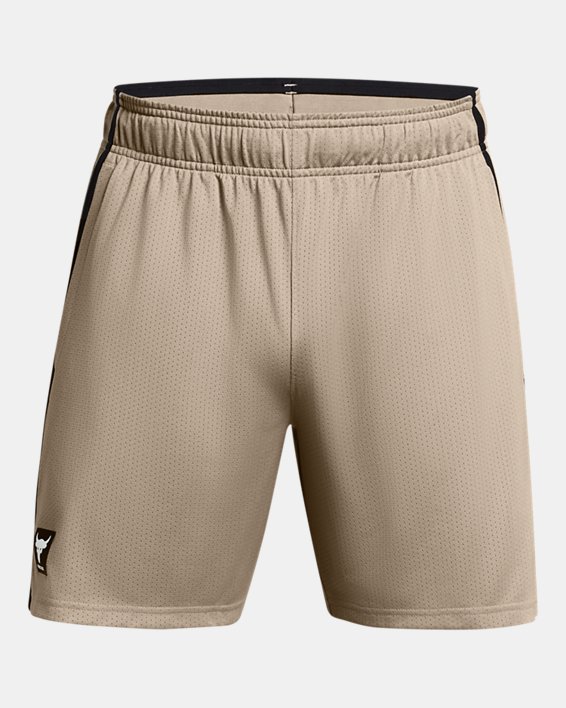 Men's Project Rock Payoff Mesh Shorts in Brown image number 4